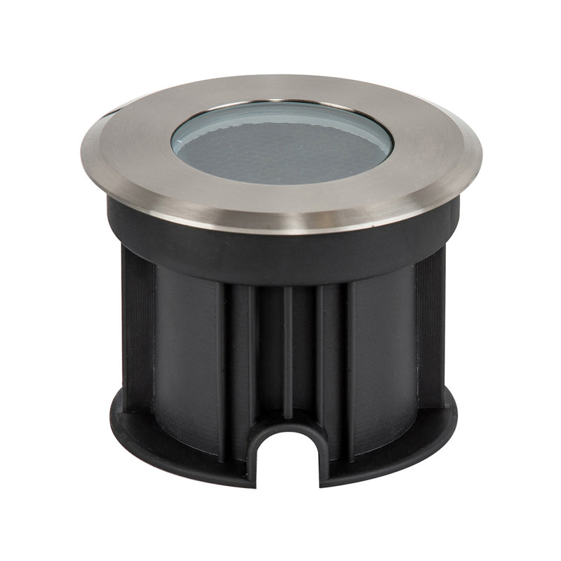 Zebadiah Black/Silver Low Voltage Integrated LED Metal Deck Light