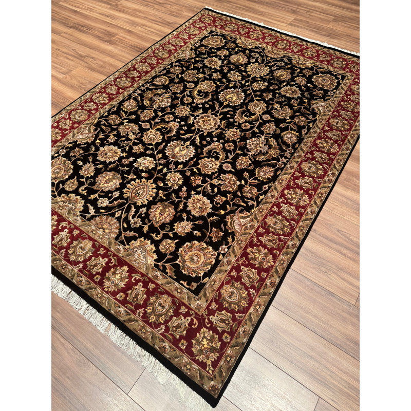 Tapis noir en laine noué à la main Original Original