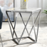 Table de bout en marbre Minette avec base en métal