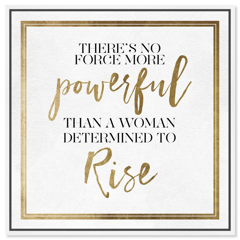 «Woman Rise» - Art textuel sur toile, Toile blanche encadrée, 30'' H x 30'' W x 1.5'' D