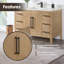 Meuble-lavabo en bois manufacturé et gris Griselde-91927734