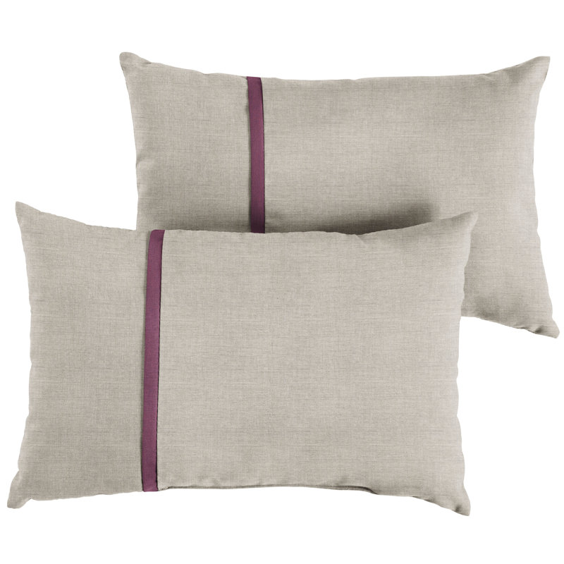 Coussin d'extérieur Quincy, 12 po x 24 po, Orange / argenté