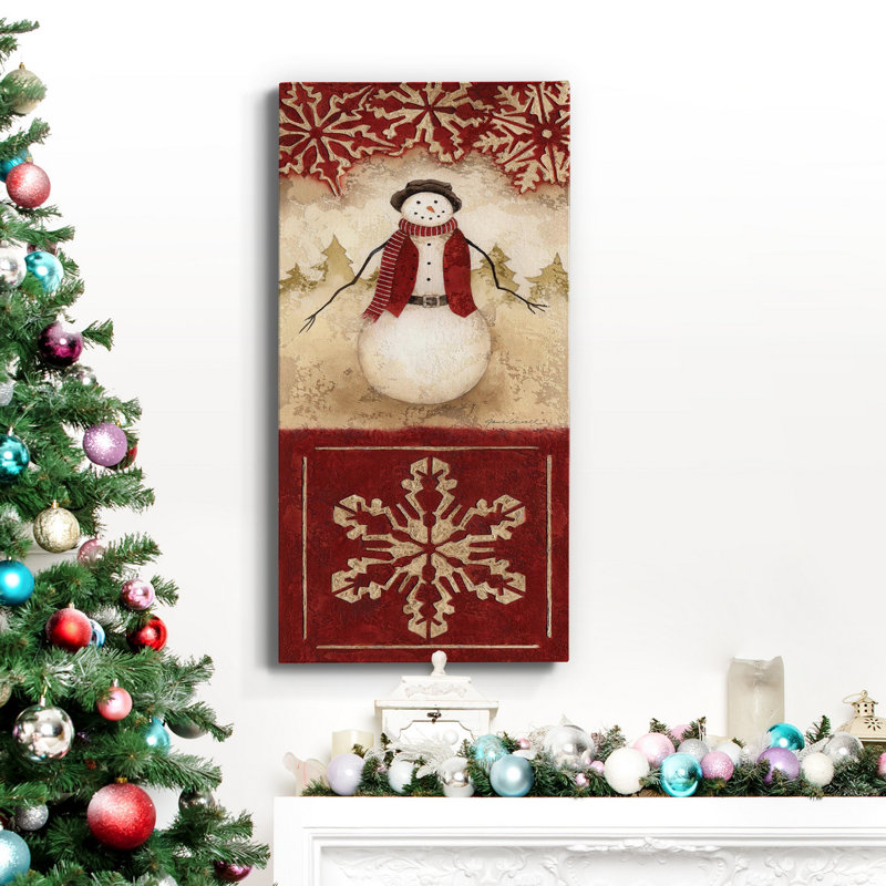 Sophistiqué bonhomme de neige II - Toile tendue avec châssis de qualité supérieure - prête à être accrochée