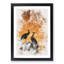 Silhouette of Two Peacocks - Picture Frame Painting Print-56853397-56853398