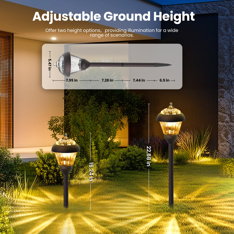 Bronze Solar Powered Integrated LED Metal Pathway Light Pack