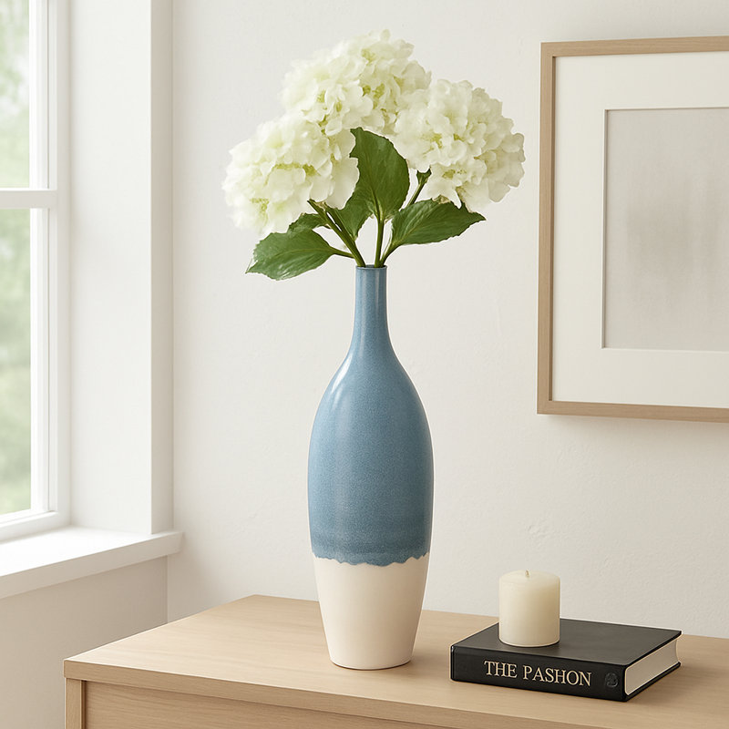 Romilly Handcrafted Stoneware Floor Vase, 30" H x 8" W x 8" D