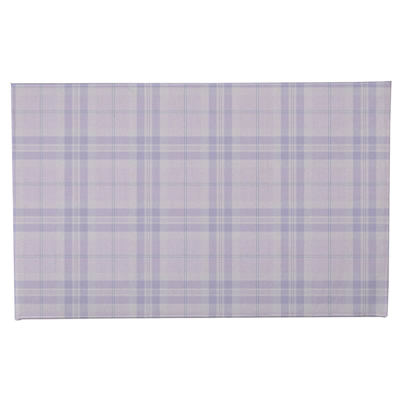 Tapis de toilette rectangulaire absorbant et antidérapant Vinny Tartan, 21" L x 34" W, Blue
