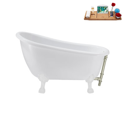 53.1'' x 25.6'' Freestanding Soaking Acrylic Bathtub