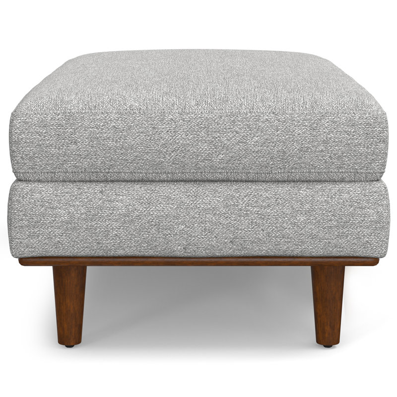 Morrison 49" Mist Grey Woven-Blend Fabric Ottoman