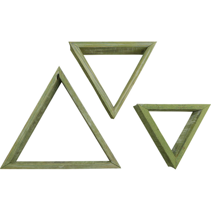 Triangle Accent Shelf with Adjustable Shelves, Restoration Green