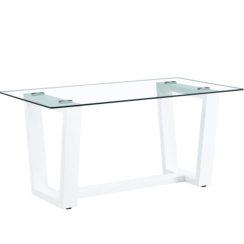 Table de salle à manger moderne en verre trempé et blanc de 0,4 po, pour répondre à vos besoins