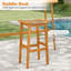 Ensemble de 2 tabourets de bar en bois d'acacia Gymax pour l'extérieur avec sièges et dossiers en rotin PE-571740403