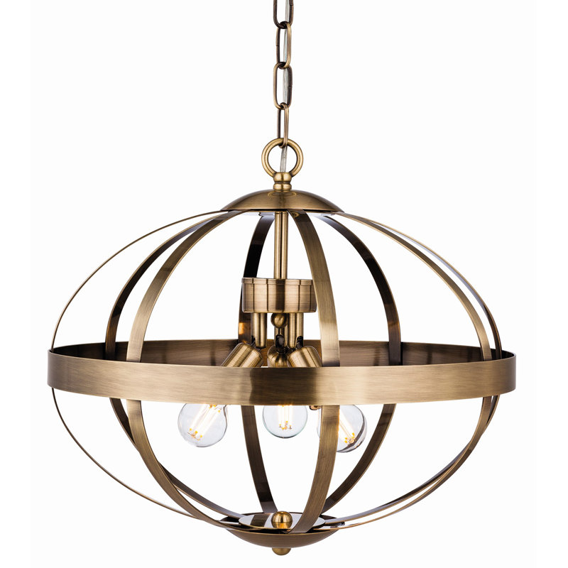Pendants 3 - Light Sphere Pendant, Antique Brass