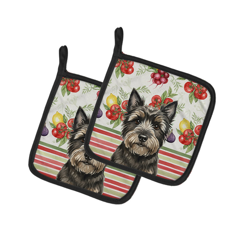 Paire de marmites noires Cairn Terrier