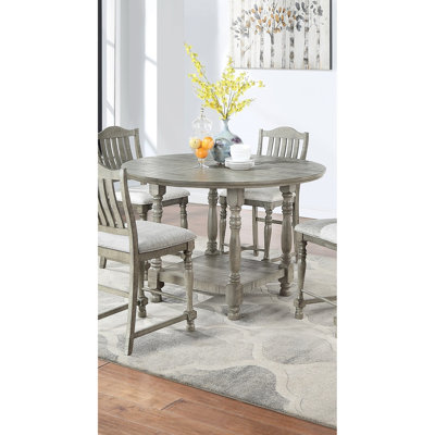 Table de salle à manger élégante avec placage gris, ronde, table ronde de style, finition en placage, choix de pièce contemporaine