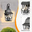 Lanterne murale d'extérieur noire 2 lumières, applique murale de véranda industrielle avec verre, lampe d'extérieur de ferme imperméable (paquet de 2)