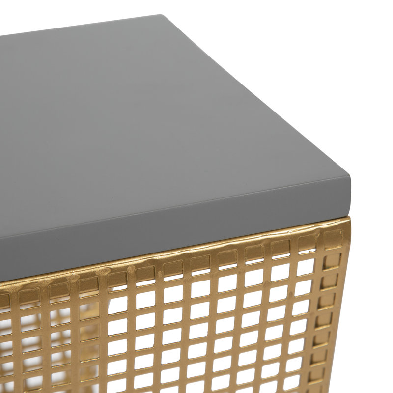 Table de bout Craut, Gris, Or