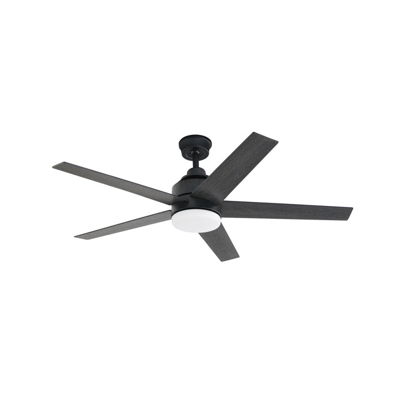 Fairmont 52 inch Matte Black Ceiling Fan with LED Light Kit and Remote Control