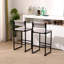 Ensemble de 2 tabourets de bar tissés à la main avec dossier, hauteur de comptoir, tabouret en corde de papier tissé pour la cuisine, la maison et le bureau-1232597891