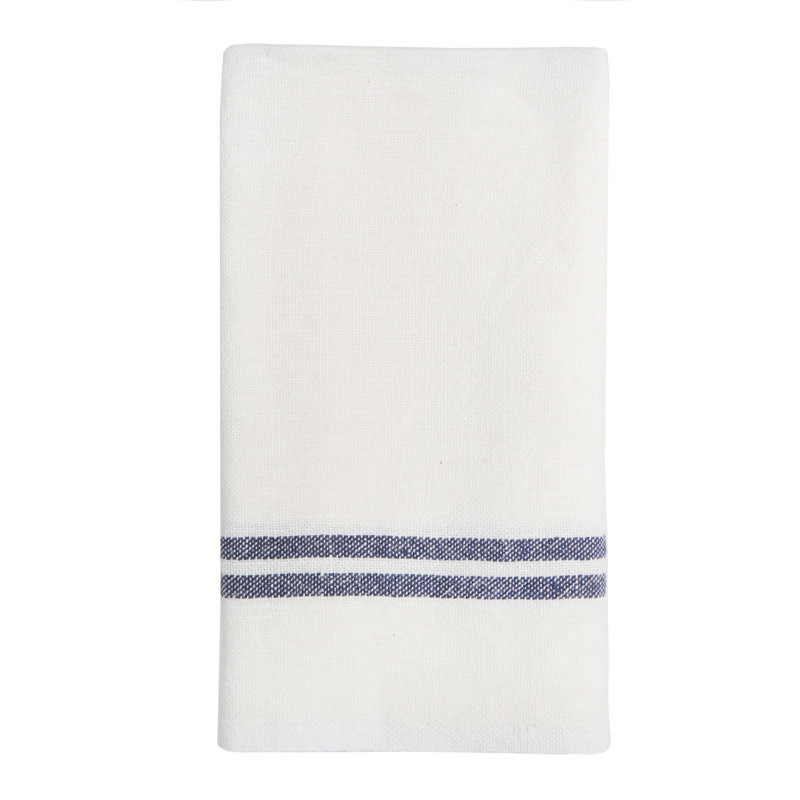Torchon Brookline, Ivoire / Bleu marine