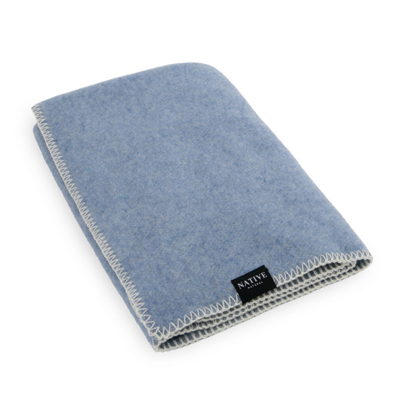Wool Baby Blanket, Blue