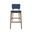 De 2 tabourets de bar de style Mid-Century - Bleu foncé, bois avec pieds fins et fuselés, bois massif, élégant