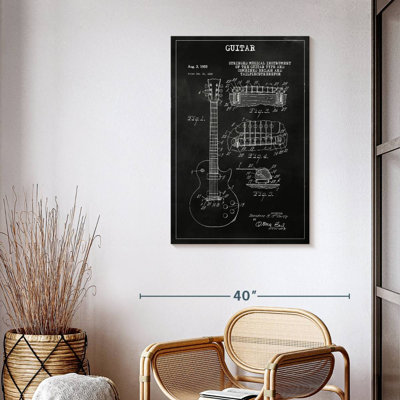 «Guitare BW», reproduction sur toile