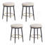 Ensemble de 4 tabourets de comptoir 24,75 po avec structure en fer, coussin éponge et repose-pieds.-167209523-167209534