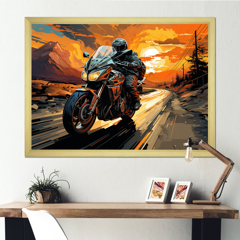 Impression sur toile Expressionist, Cadre doré simple, H 16 po x l 32 po x P 1 po