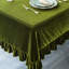 Nappe en velours unie luxueuse, rectangulaire, style rétro champêtre, à volants, lavable, vert olive