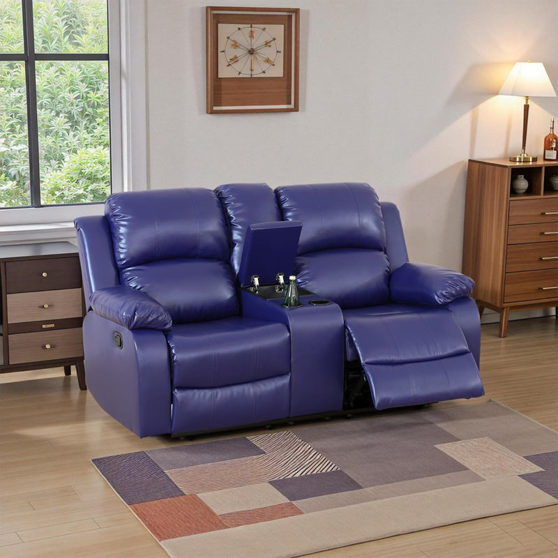 Causeuse inclinable manuelle 68 ", Bleu