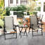 3 Piece Cream Folding Bistro Set with Mesh Top Table, 2 Cup Holders and Texteline Garden Chairs-392596509