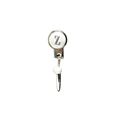 Alphabet Wall Hook Letter Z Shiny Nickel