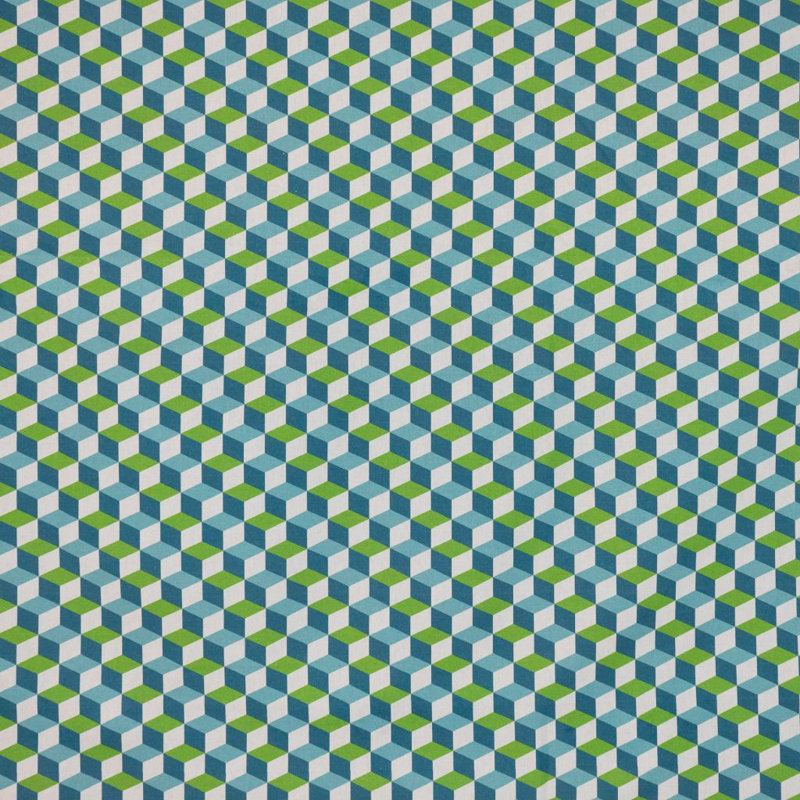 Escher 100% Cotton Fabric, Azul
