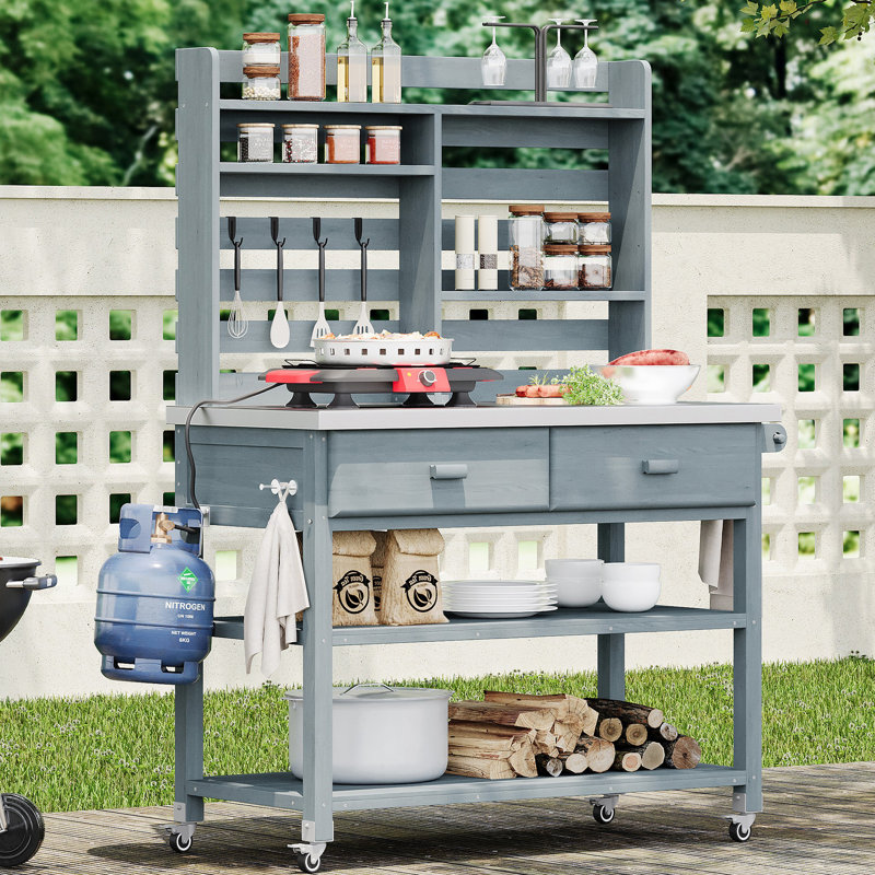 Îlot de cuisine, Bleu gris