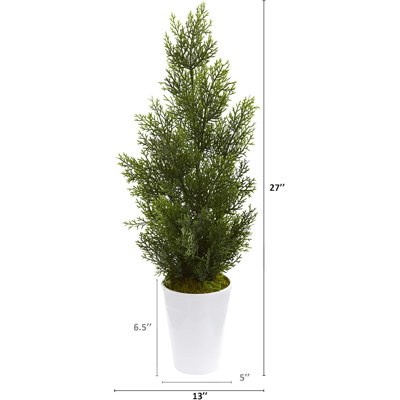  Artificial Mini Cedar Pine Tree Standing Planter Greenery Decor