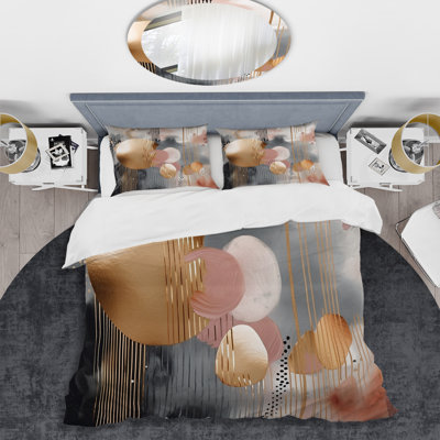 Soft Colours Shapes And Lines Marble I - Abstract Marble Duvet Cover Set