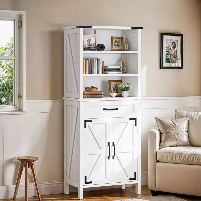 Brycen 57.4'' H Freestanding Bathroom Cabinet, White