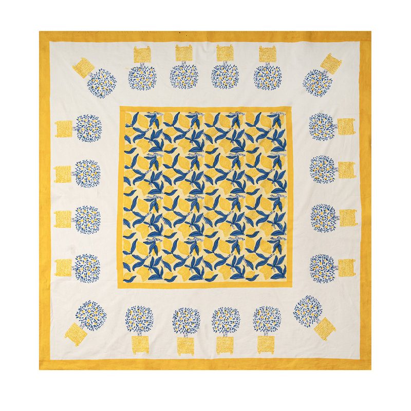 Lemon Tree Tablecloth, 59" W x 59" L