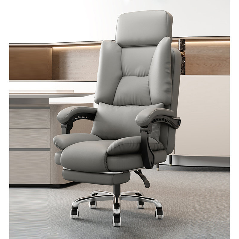 Fauteuil de bureau luxueux en cuir à massage multifonctionnel