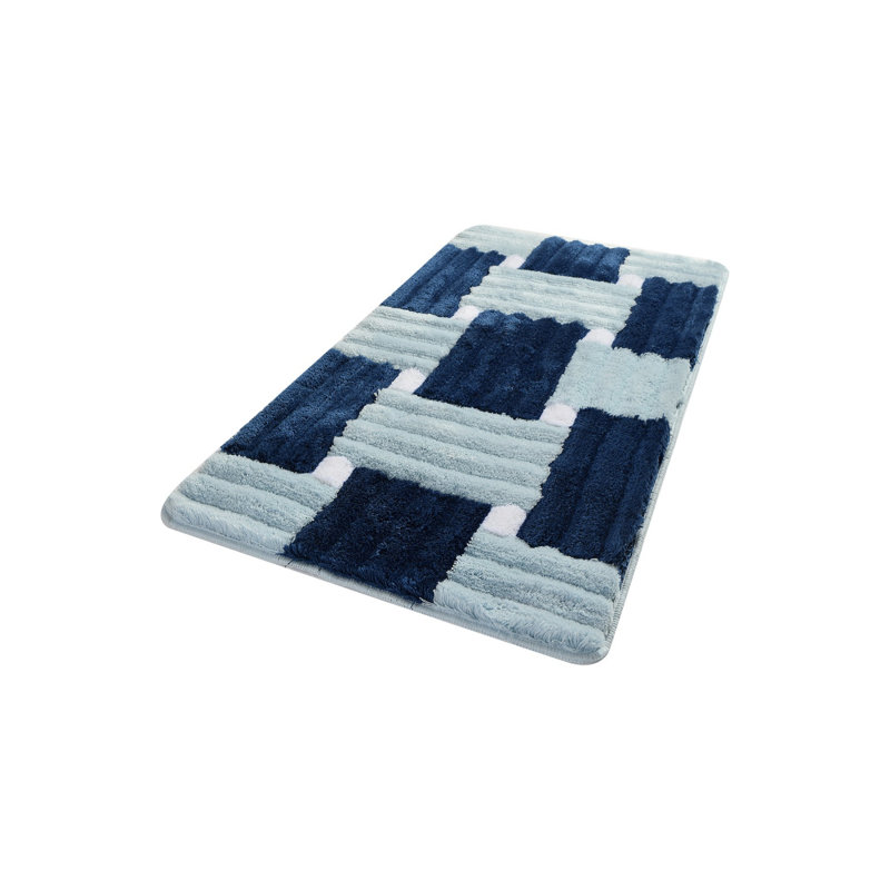 Tapis pour salle de bain Emylie, Bleu / Bleu foncé