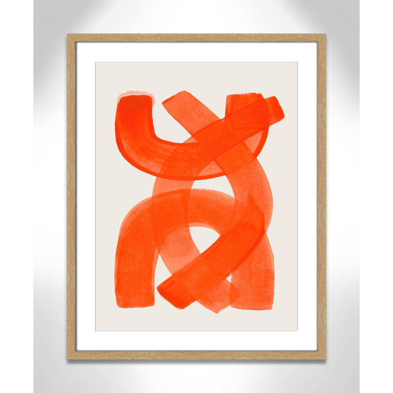 «Orange Strokes Print» par Haniff, 23.5'' W x 29.5'' H, Imprimé mat, Natural