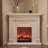 Beige Solid Wood Electric Fireplace