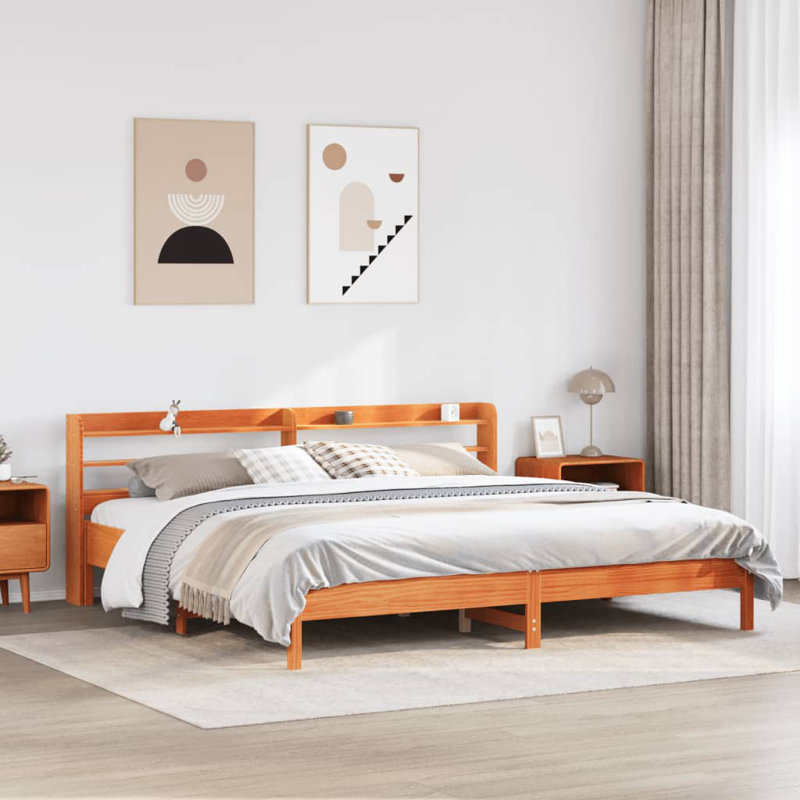 Storage Bed, Wax Brown, 200 x 200cm