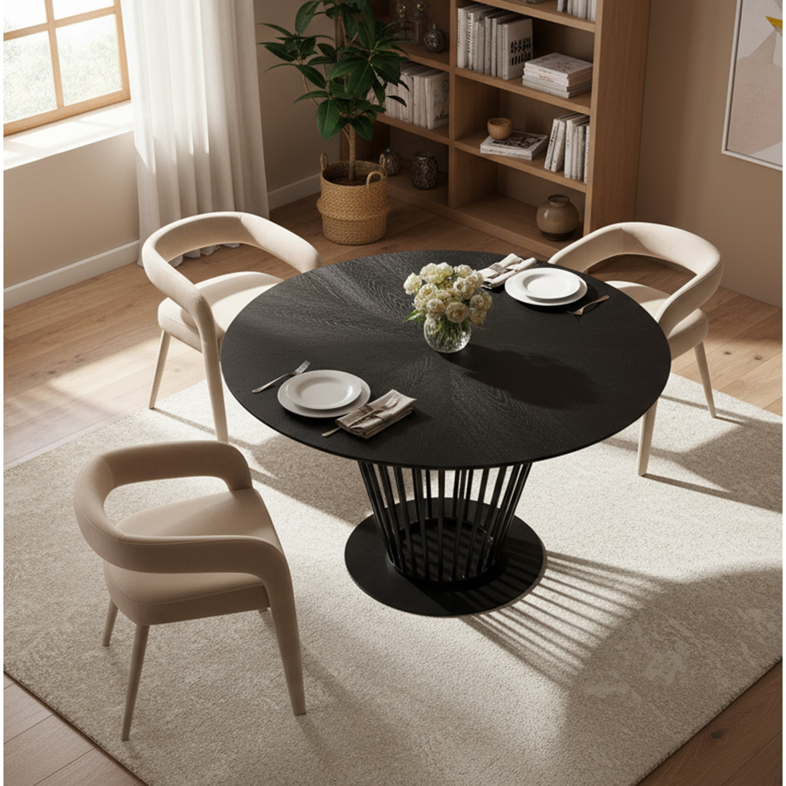 Freddi Velvet Dining Chair, Beige 