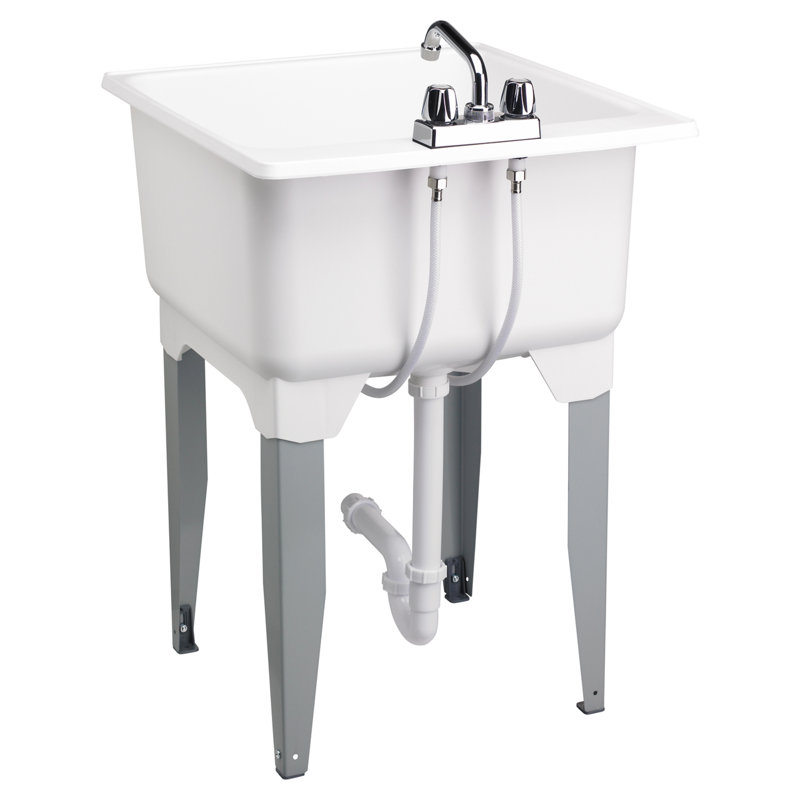 Mustee Utilatub Freestanding 23 in. Utility Sink Combo Kit with 6 in. Faucet