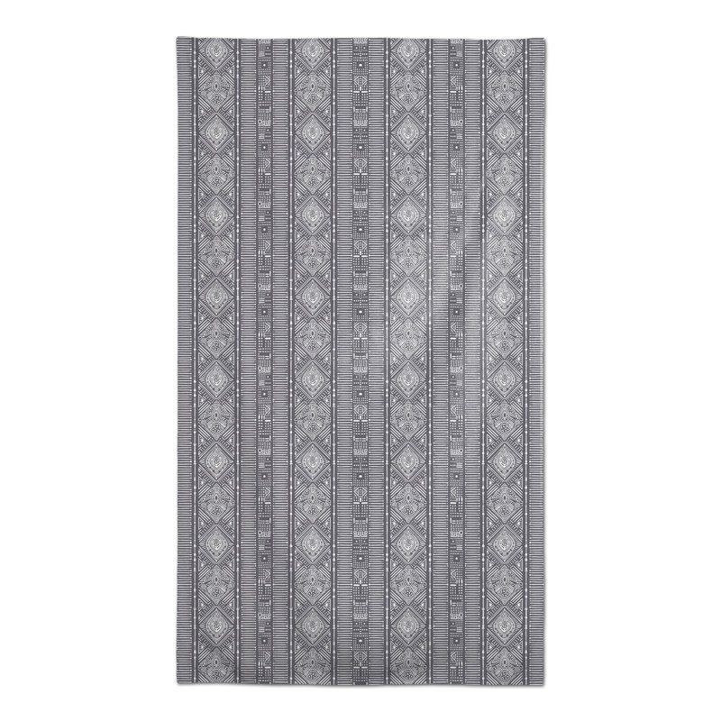 Rectangular Geometric Polyester Tablecloth, Dark Gray