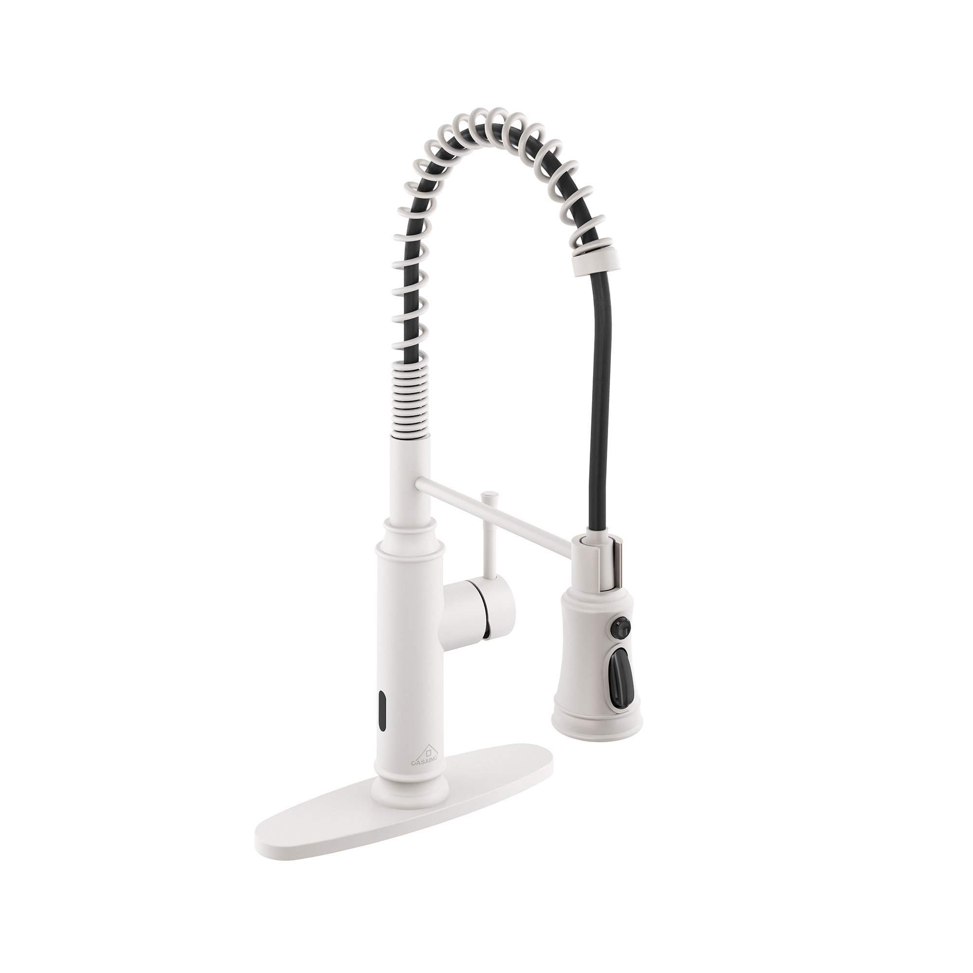 CASAINC 1 8 Flow Pull Down Sprayer Kitchen Faucet With Infrared Sensor   18 Flow Pull Down Sprayer Kitchen Faucet With Infrared Sensor Induction Function And Deck Plate 