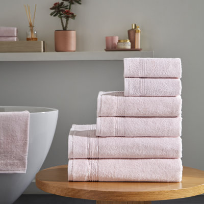 Ozdilek 6-Piece Bath Towel Set, 2 Bath, 2 Hand, 2 Wash, 100% Cotton Turkish Towels, 2 Bath Towels (27x54), 2 Hand Towels (16x30), 2 Washcloths (13x13) (Mauve Pink)