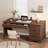 54.5in Wooden Executive Desk with Drawers & Charging Station – Farmhouse Office Computer Table with File Cabinet Storage for Study, Home Office (Walnut Brown)-828254821